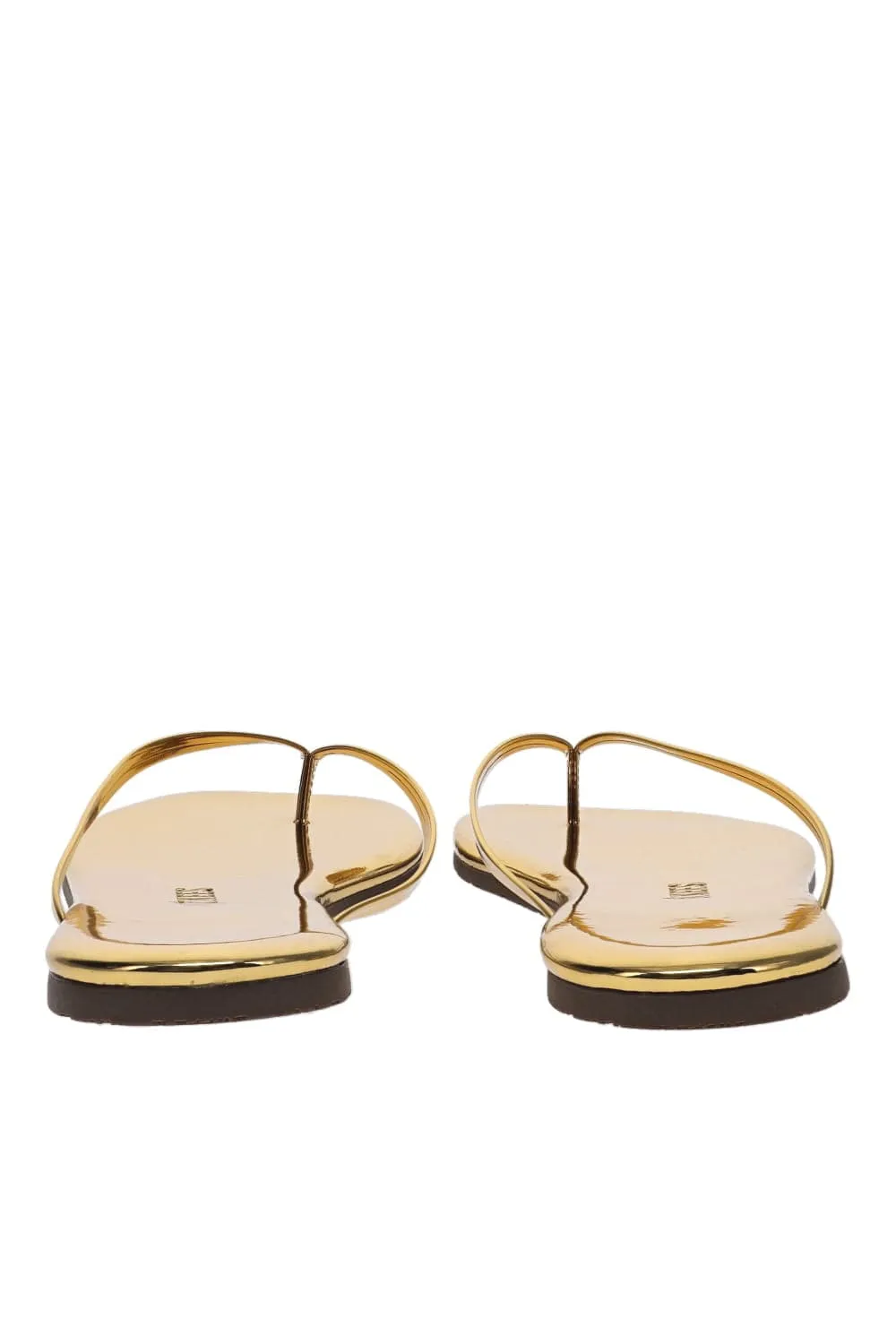 Lily Mirror Gold Square Toe Sandal