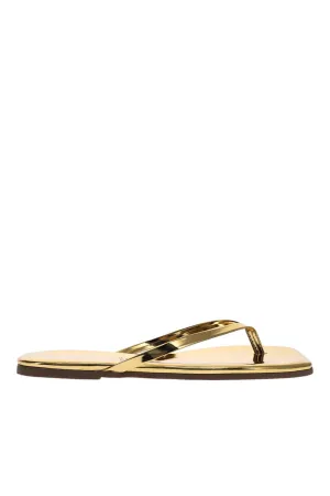 Lily Mirror Gold Square Toe Sandal