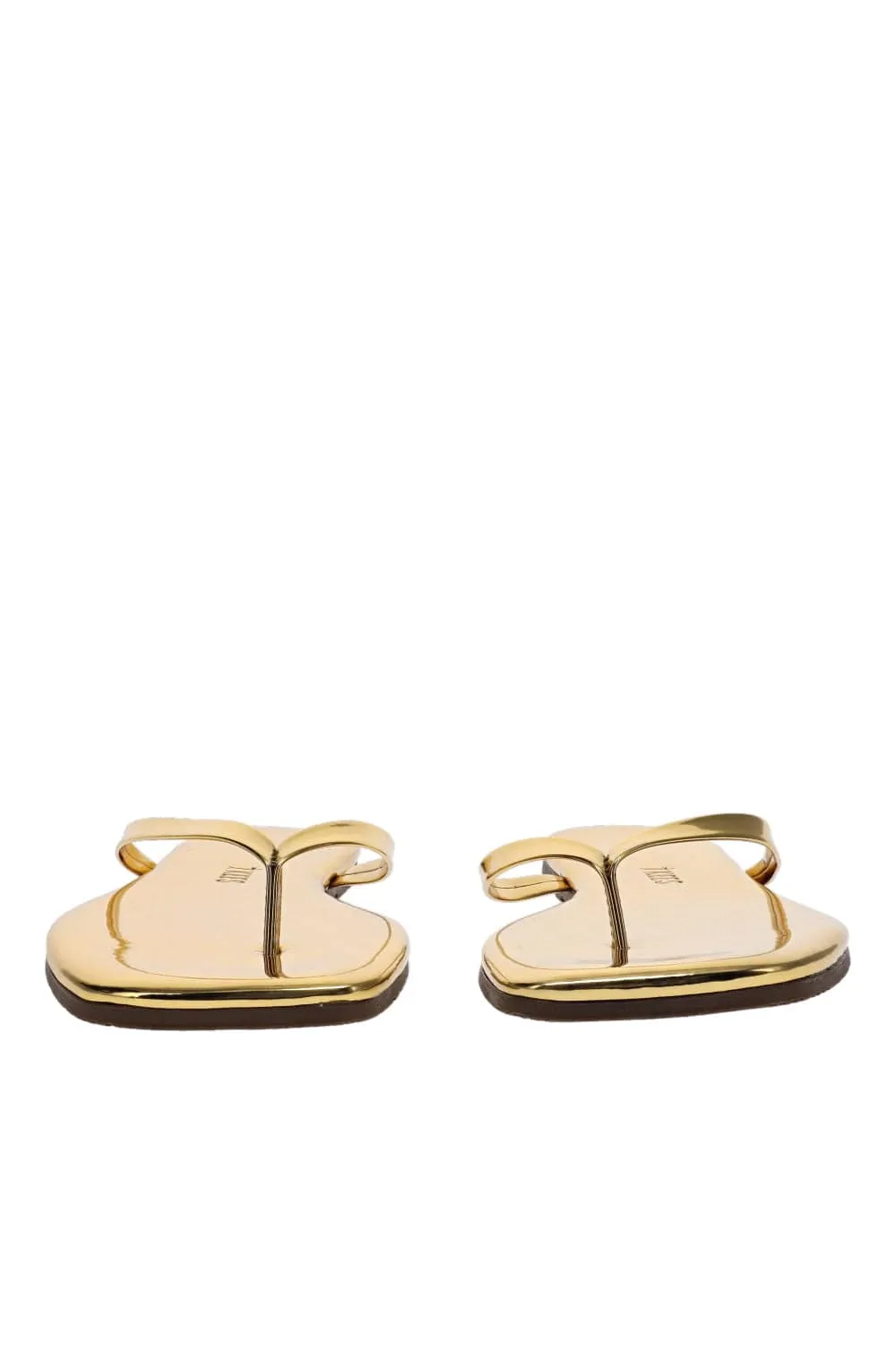Lily Mirror Gold Square Toe Sandal