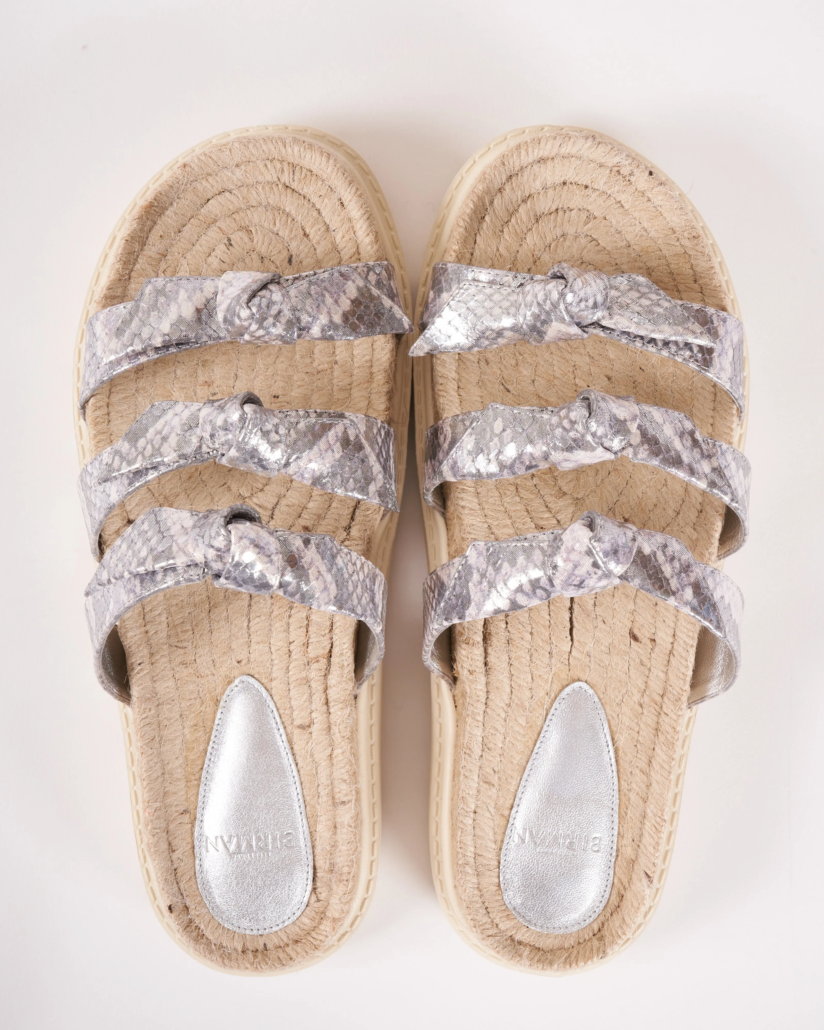 lolita espadrille sandal - embossed python fantasy silver