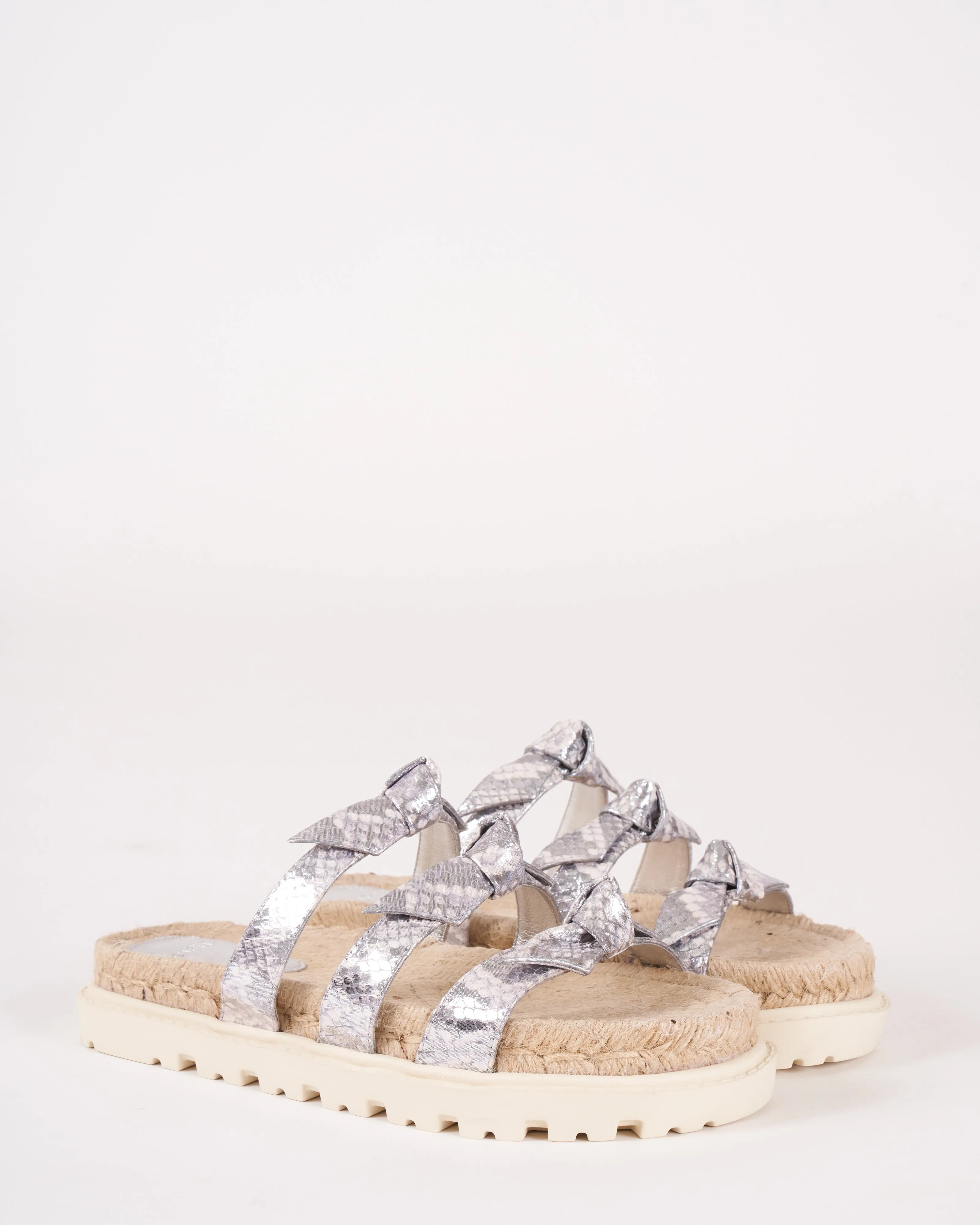 lolita espadrille sandal - embossed python fantasy silver