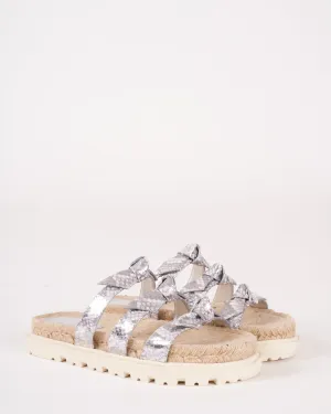 lolita espadrille sandal - embossed python fantasy silver