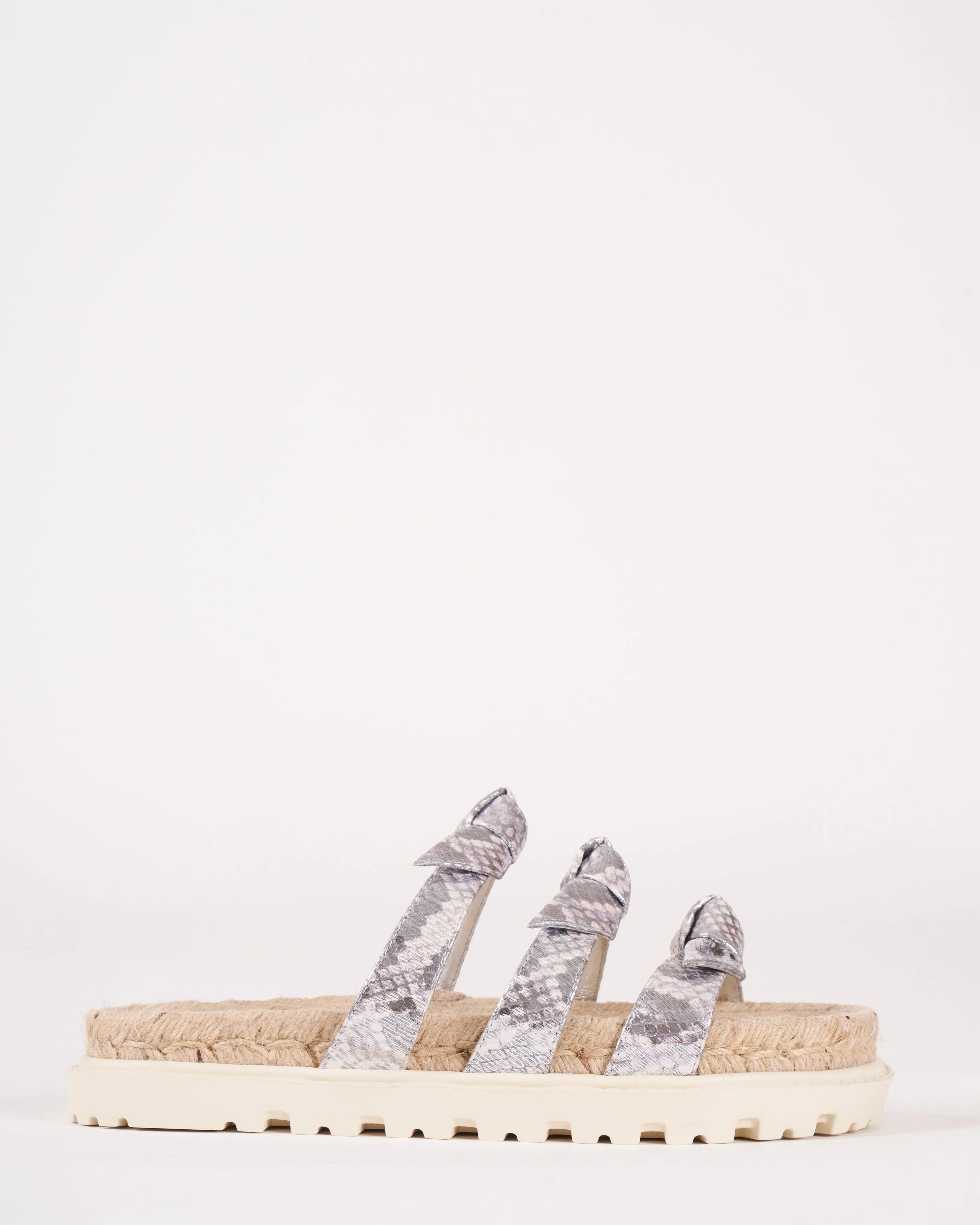 lolita espadrille sandal - embossed python fantasy silver