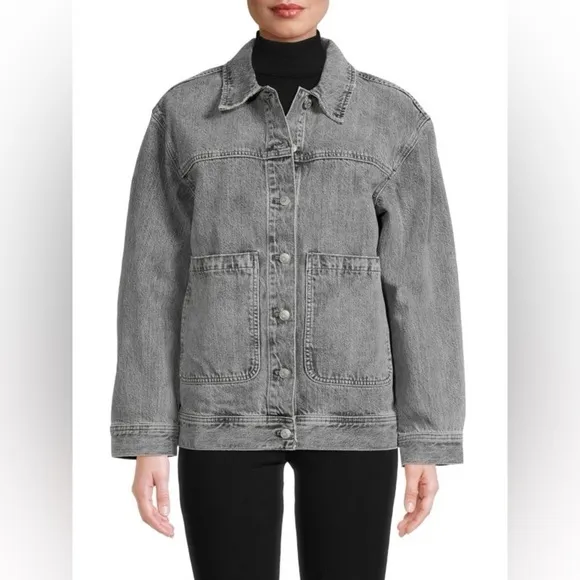 Madewell gray Jean Denim Trucker workwear relaxed fit Jacket