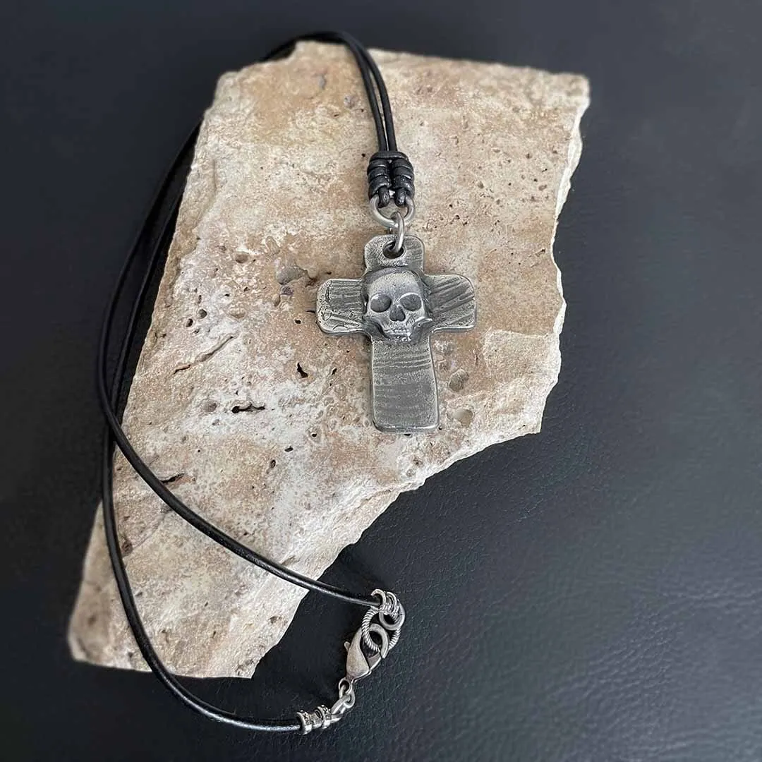 Memento Mori Skull Cross Pendant