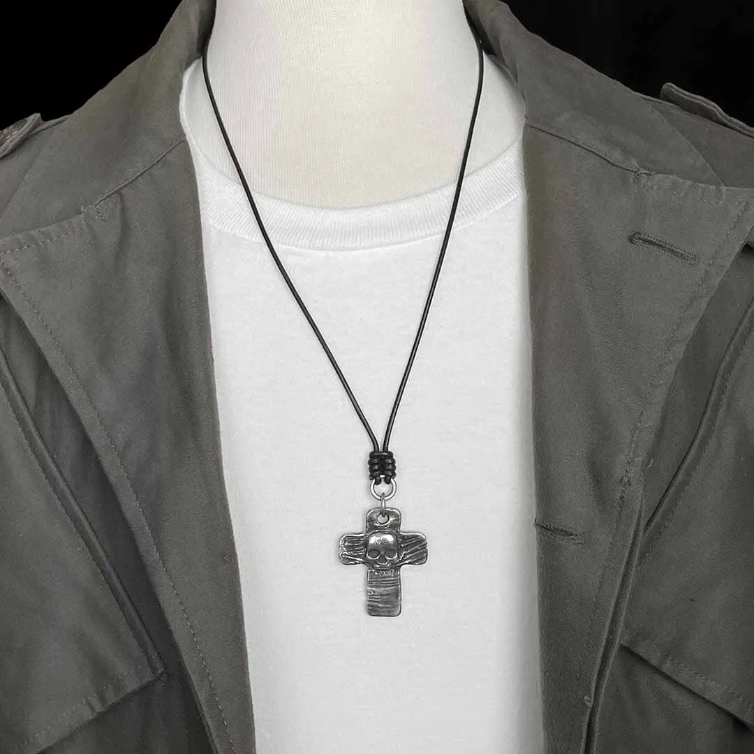 Memento Mori Skull Cross Pendant