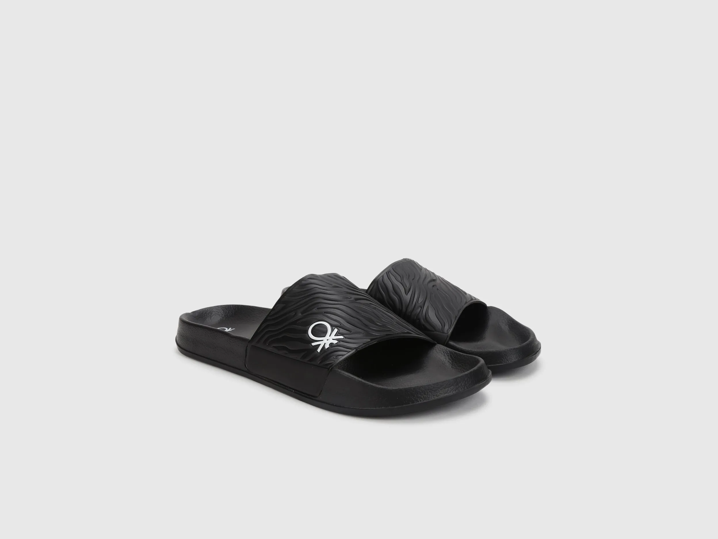 Men Self Design Slip-On Sliders