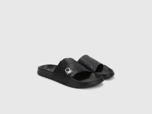 Men Self Design Slip-On Sliders