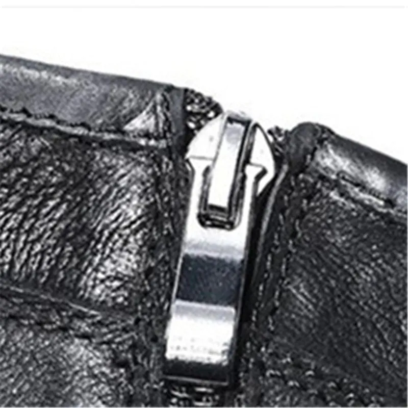 Men Split Leather Drape Design Boots