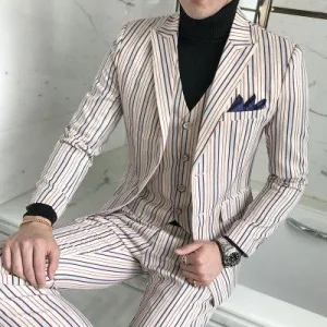 Men's 3pcs Fashion Stripe Suit