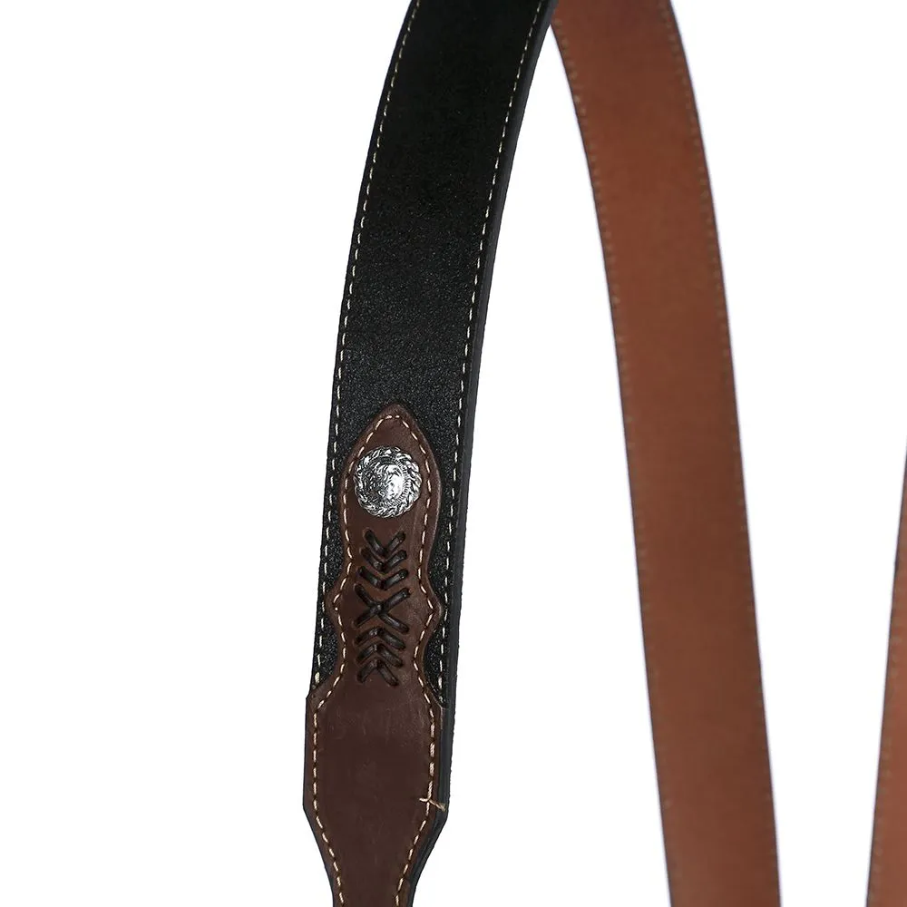 Men's Black & Tan Leather Suspenders