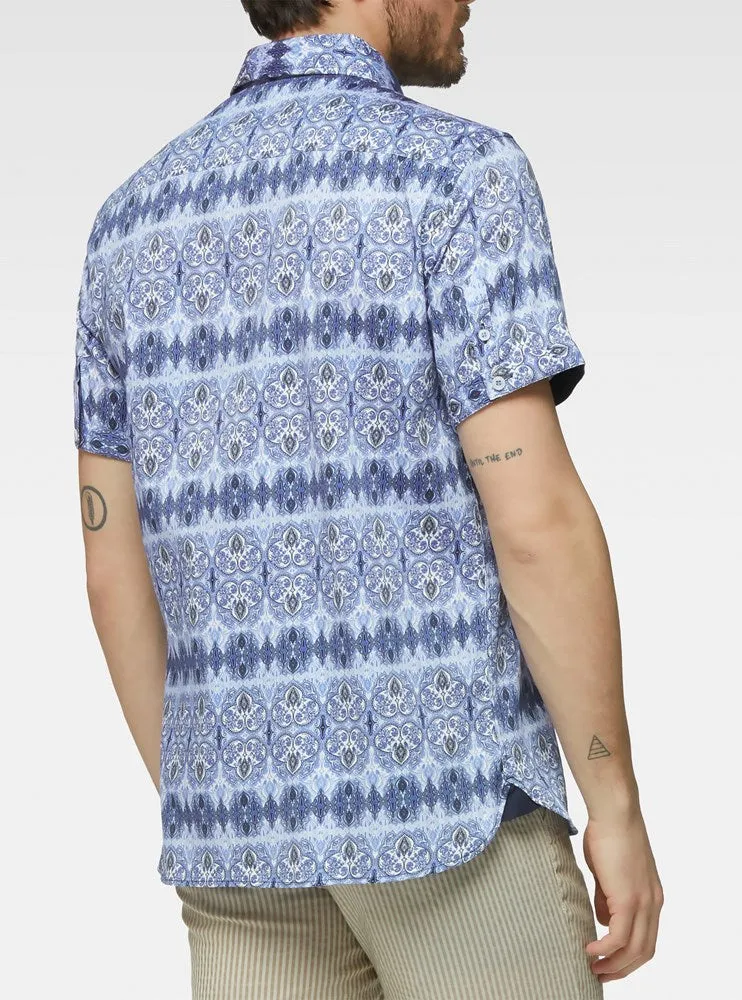 Men's casual short sleeve stretch shirt