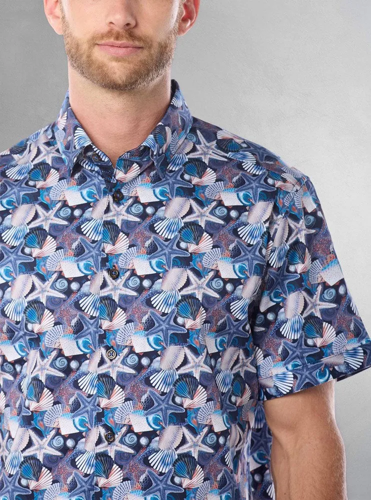 Men's casual short sleeve stretch shirt