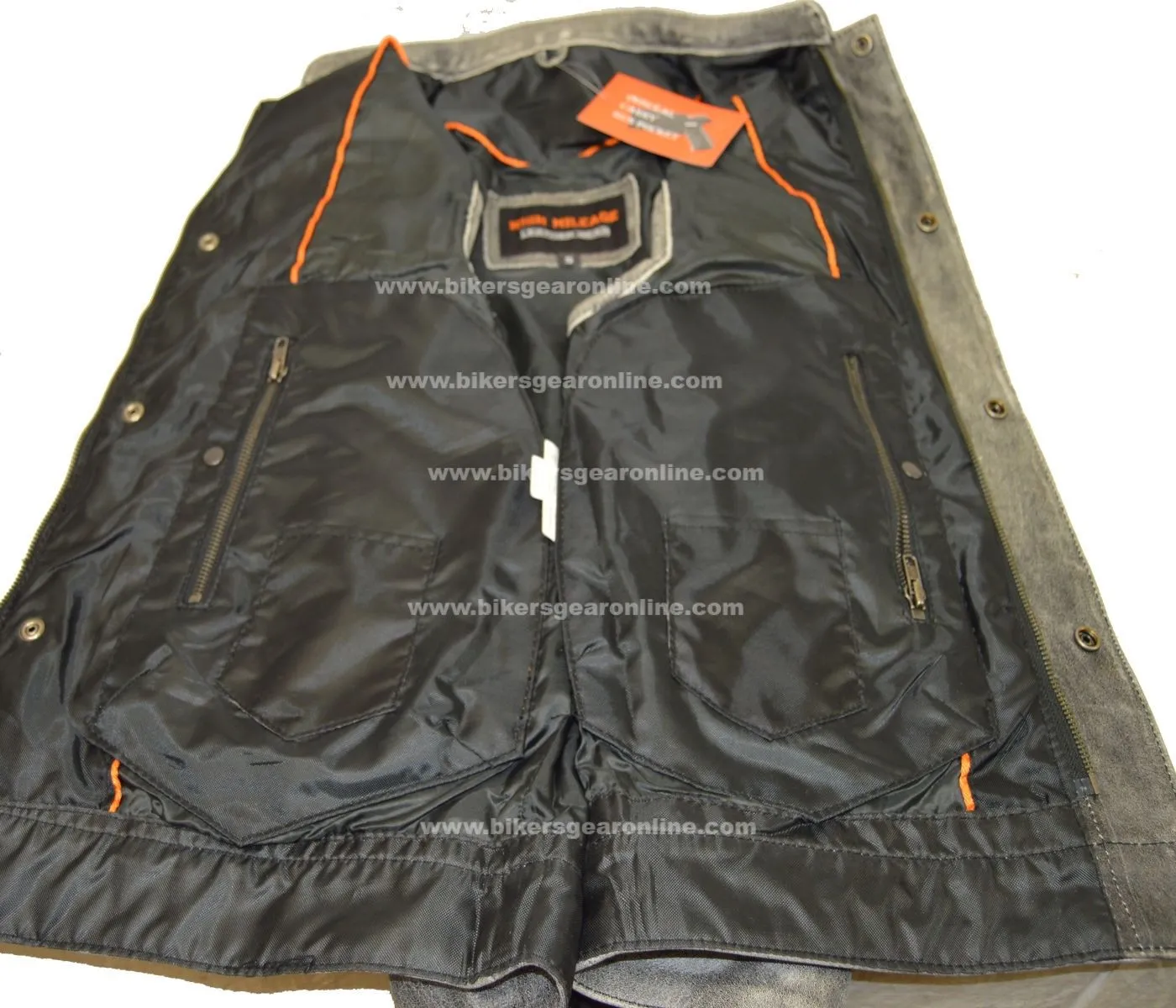 Men's Distressed Grey Son of Anarcy Patch holder Leather Vest Premium Soft Leather