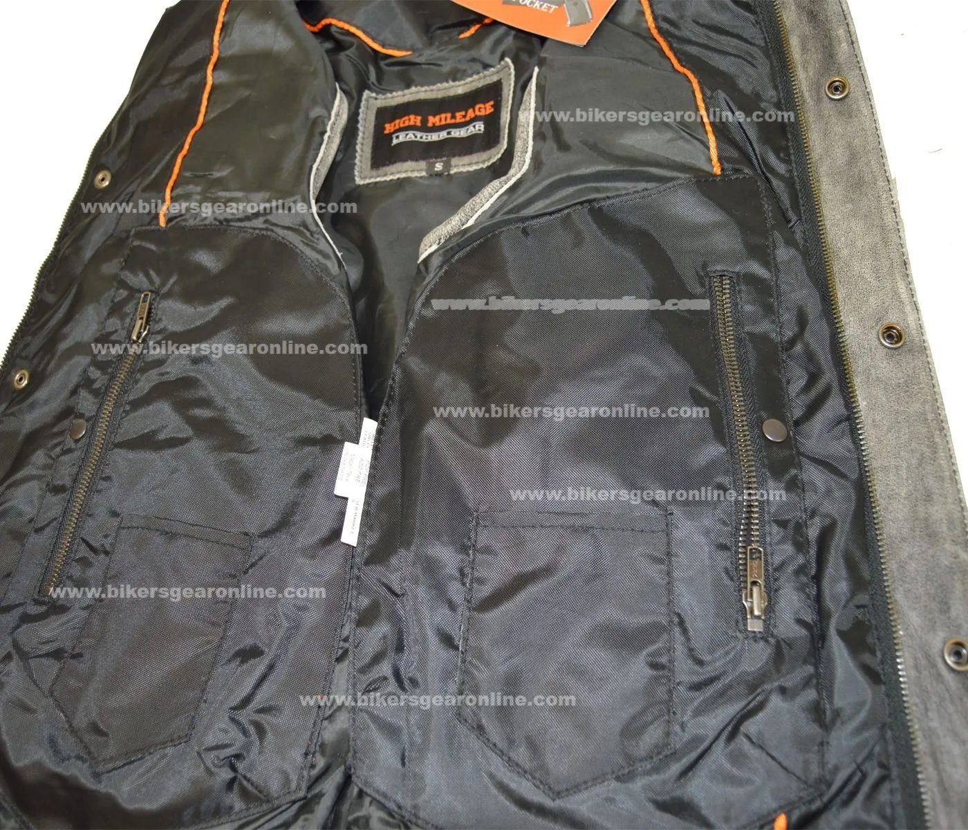 Men's Distressed Grey Son of Anarcy Patch holder Leather Vest Premium Soft Leather