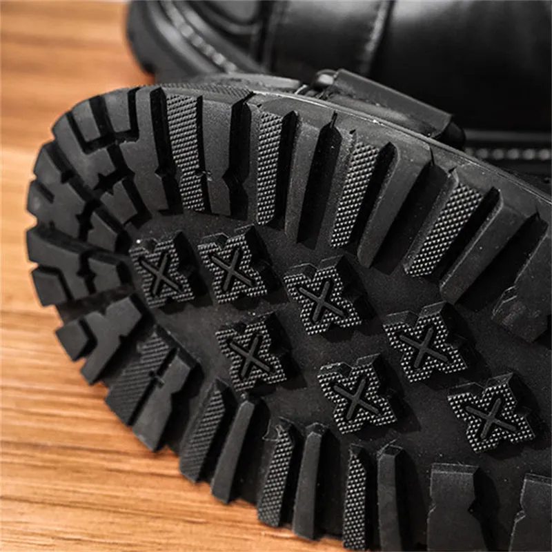 Men's Fashion British Style Round Toe Leather Low Top Boots