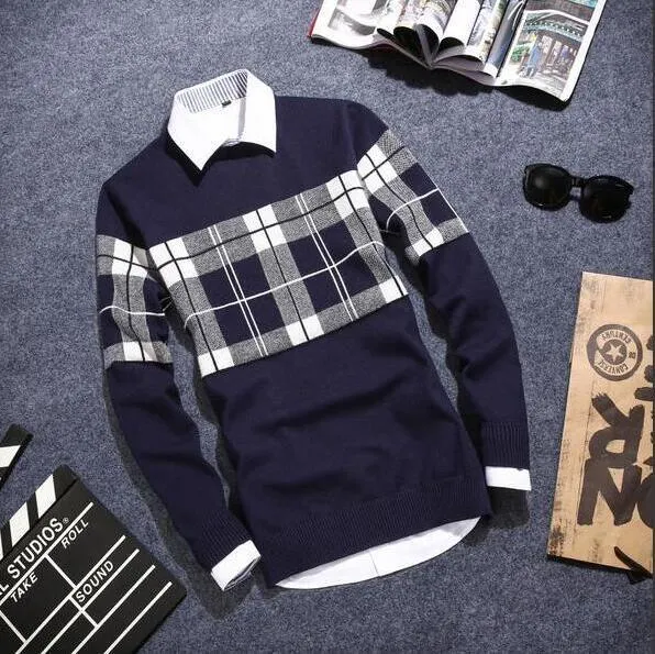 Men's Fashion Plaid Pullover