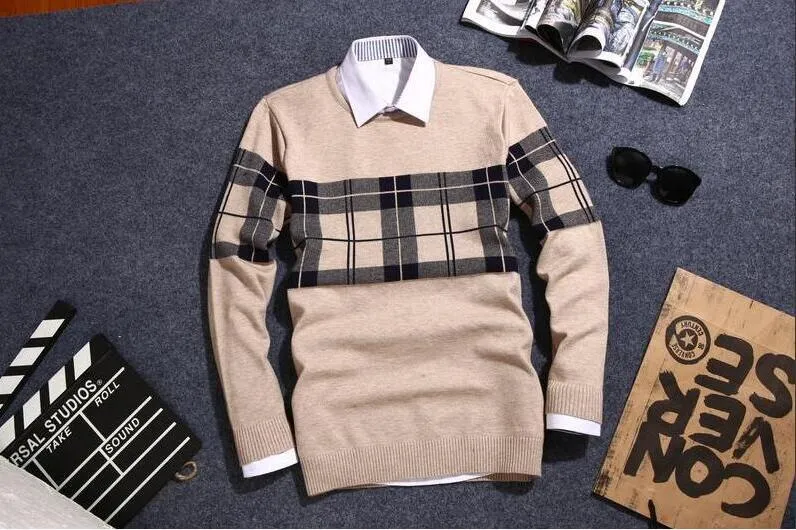 Men's Fashion Plaid Pullover