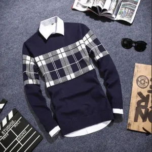 Men's Fashion Plaid Pullover