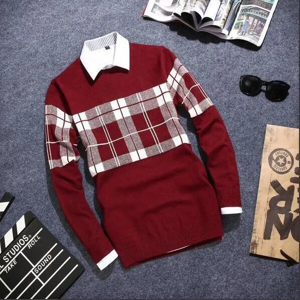 Men's Fashion Plaid Pullover