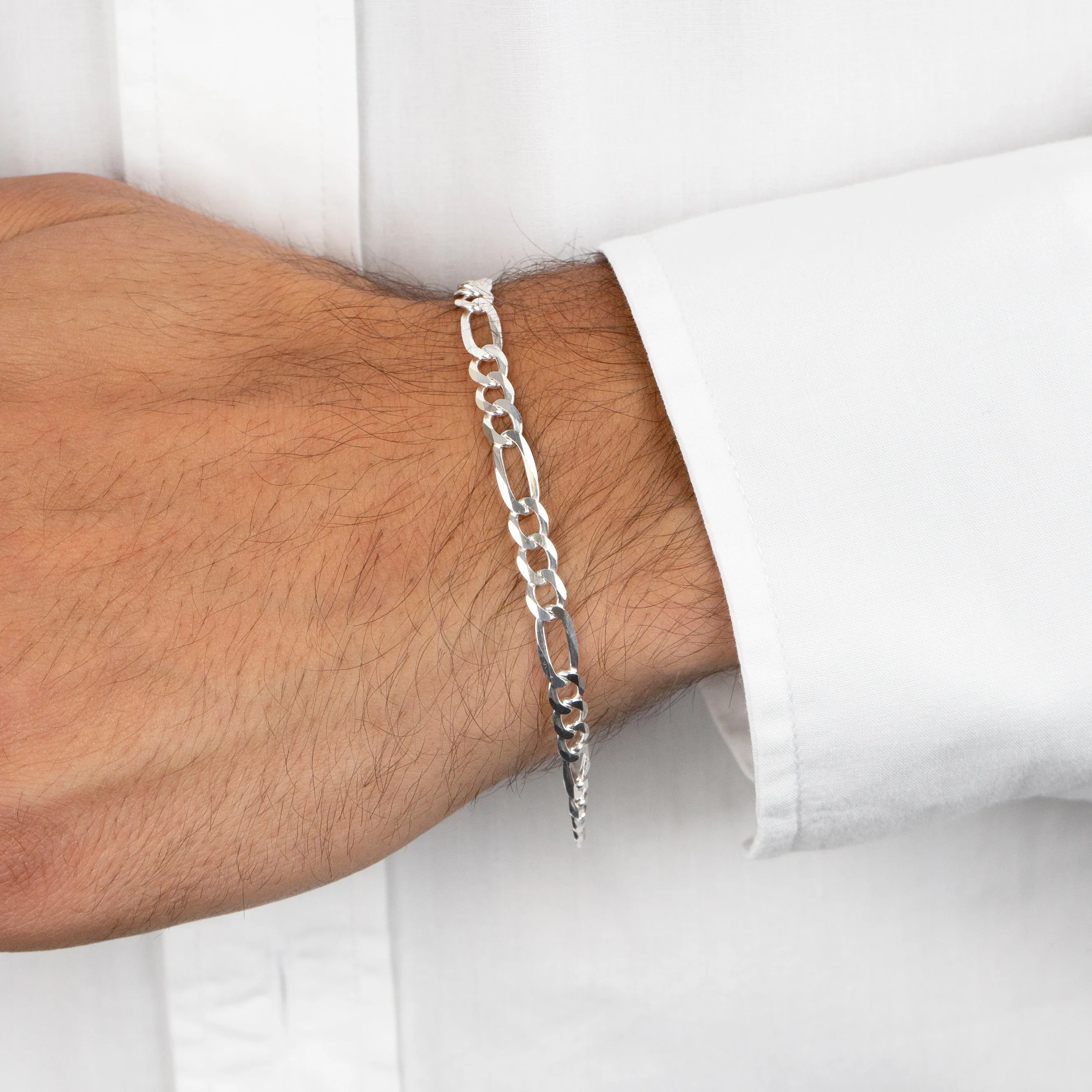 Men's Flat Figaro Chain Bracelet