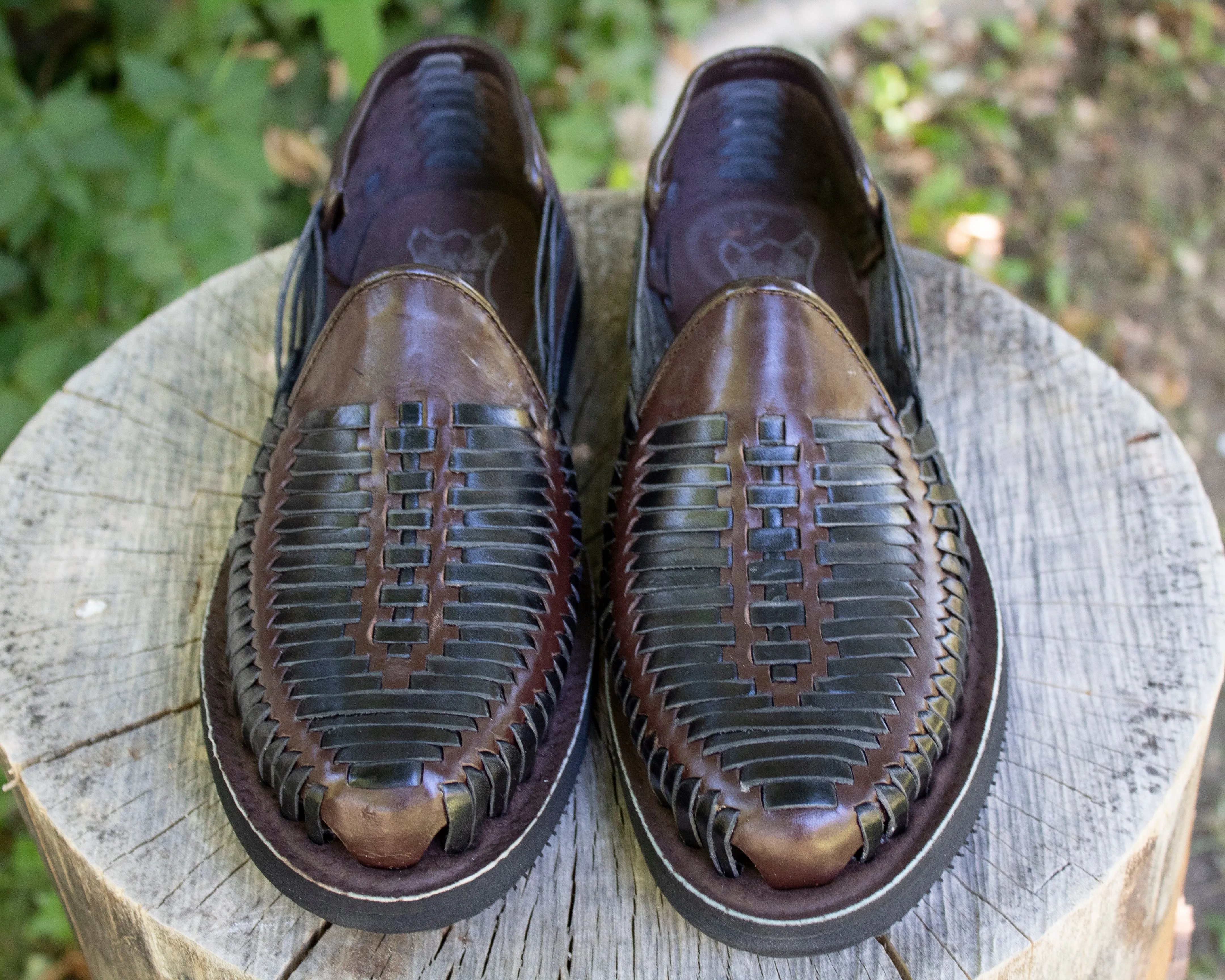 MENS LEATHER 2 TONE MEXICAN SHOE SANDALS