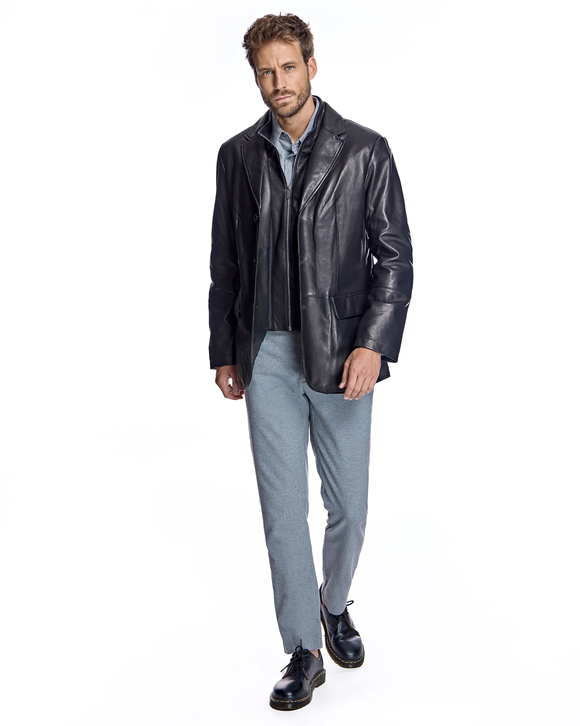 Men's Leather Blazer