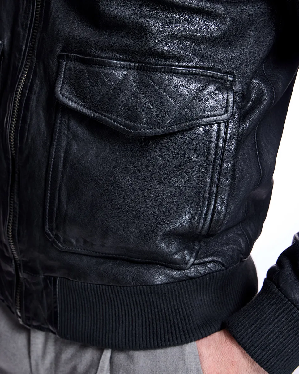 Men's Leather Bomber