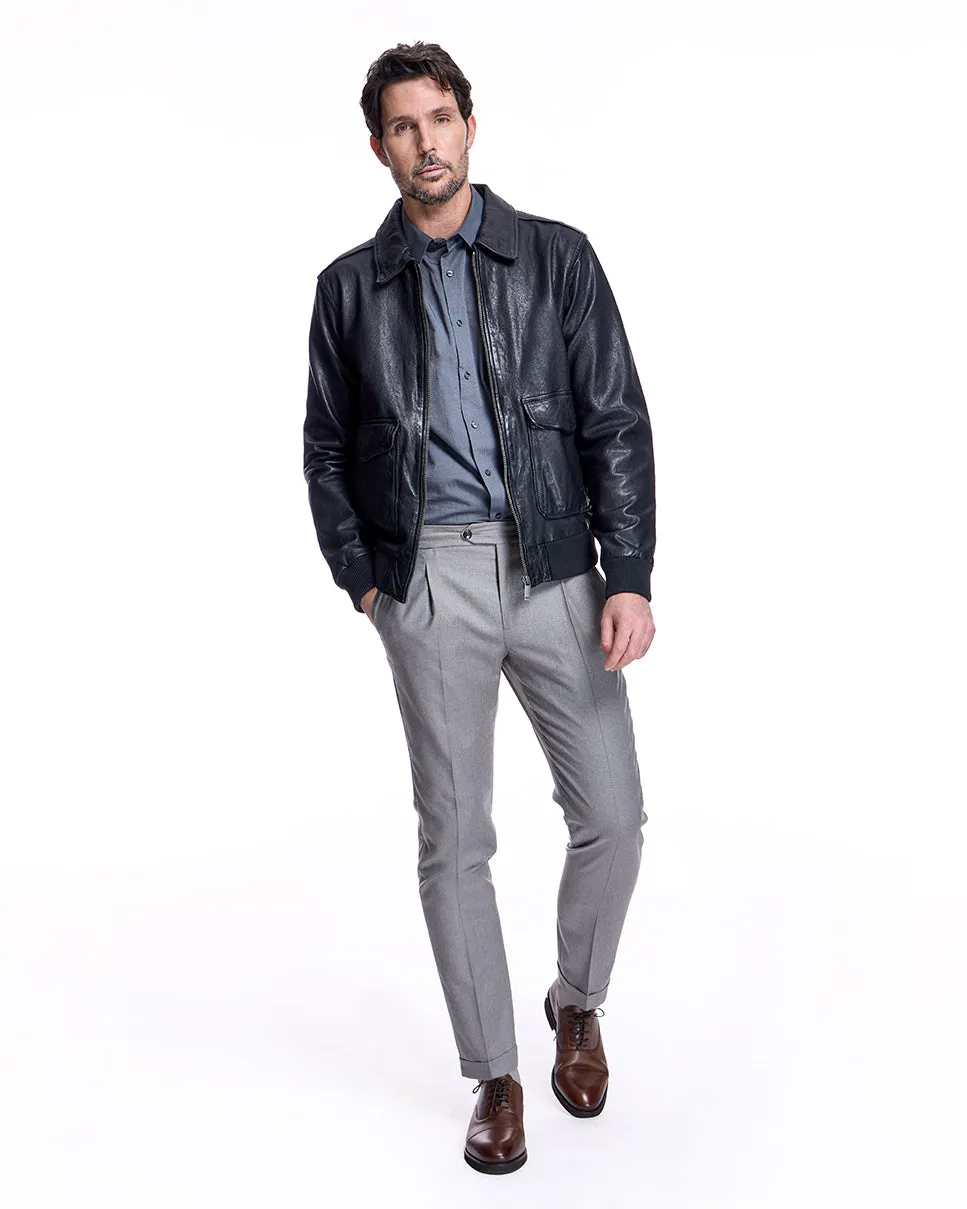 Men's Leather Bomber