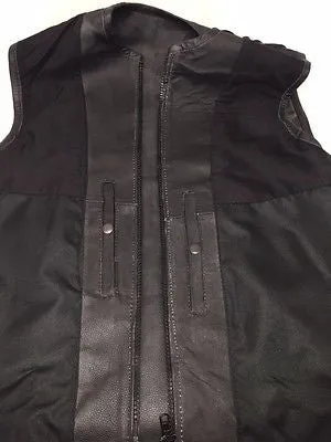MEN'S LEATHER MOTORCYCLE CLUB VEST W/2 GUN POCKETS SIDE LACES GREAT PRICE