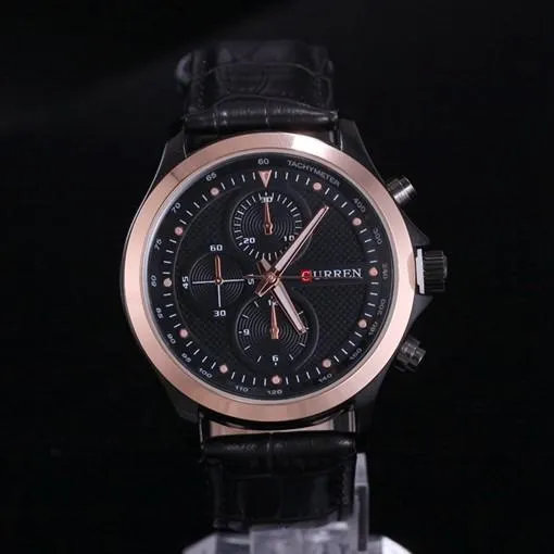 Men's Metal Rim Casual Watch