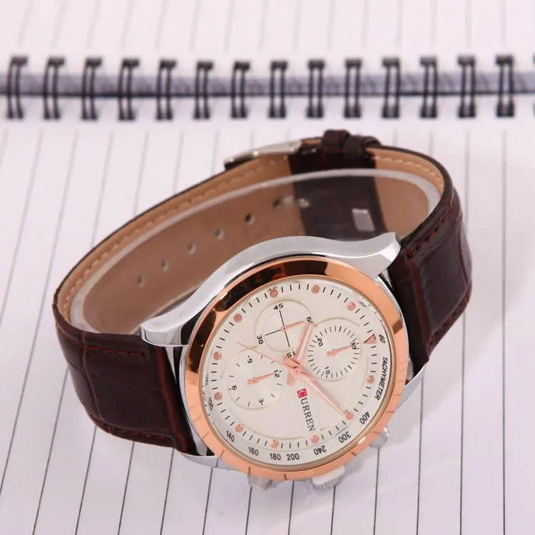 Men's Metal Rim Casual Watch