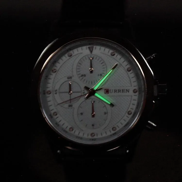 Men's Metal Rim Casual Watch