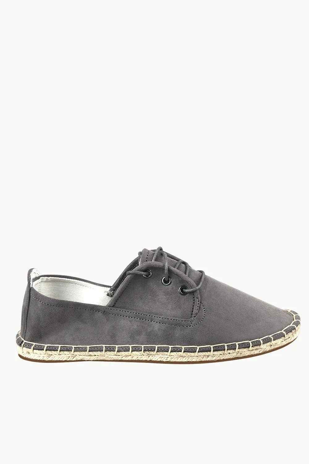 Men's Metro Grey Suede Lace Up Espadrilles
