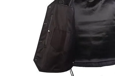 MEN'S MOTORBIKE BUTTER SOFT SIDE LACE BRAIDED LEATHER VEST & 2 GUN POCKETS