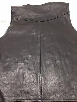 MEN'S MOTORCYCLE 12 POCKET LEATHER VEST W/SIDE LACES & 2 GUN POCKETS COW SKIN