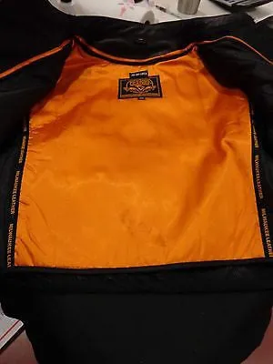 MEN'S MOTORCYCLE BLK SIDELACE VENTED JACKET WITH 2 GUN POCKETS INSIDE UPTO 11X