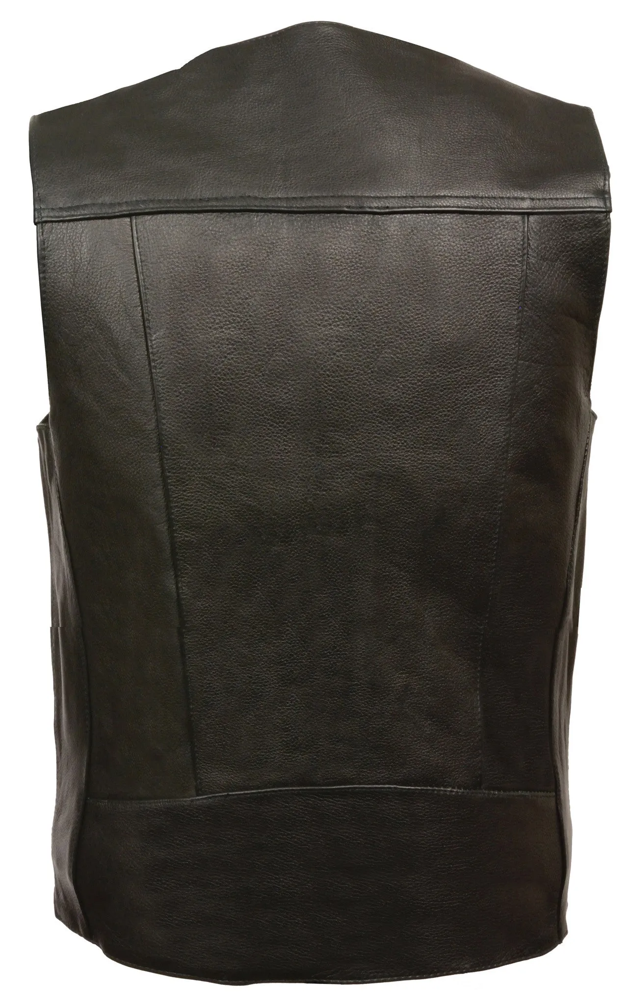 Men's Motorcycle Classic Buffalo Nickle Leather Vest W/2 Gun pockets
