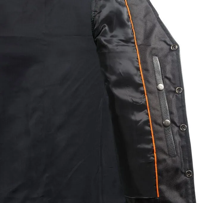 Men's Motorcycle Club vest Side lace leather vest with 2 Gun pockets inside.
