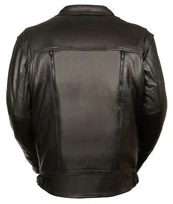 MEN'S MOTORCYCLE DOUBLE PISTOL PETE UTILITY JACKET W/ZIP FULL SLEEVE ZIPOUTLINER