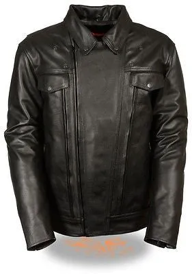 MEN'S MOTORCYCLE DOUBLE PISTOL PETE UTILITY JACKET W/ZIP FULL SLEEVE ZIPOUTLINER
