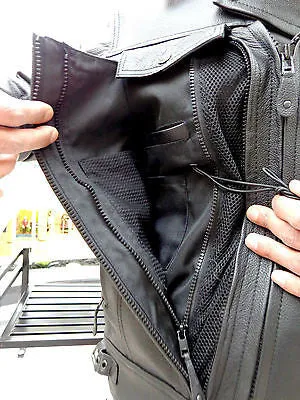 MEN'S MOTORCYCLE DOUBLE PISTOL PETE UTILITY JACKET W/ZIP FULL SLEEVE ZIPOUTLINER