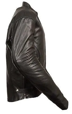 MEN'S MOTORCYCLE REFLECTIVE SKULL LEATHER JACKET WITH WINGS