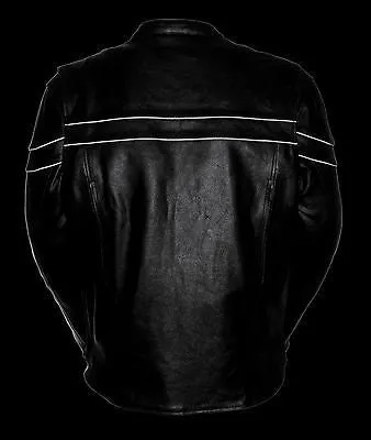 MEN'S MOTORCYCLE SCOOTER JACKET W/ZIPOUT WITH 2 GUN POCKETS INSIDE COW SKIN