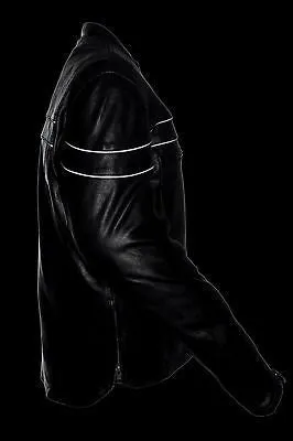 MEN'S MOTORCYCLE SCOOTER JACKET W/ZIPOUT WITH 2 GUN POCKETS INSIDE COW SKIN