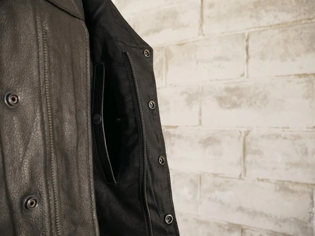 Men's Motorcycle updated rampage double front zipper son of anarcy leather style vest