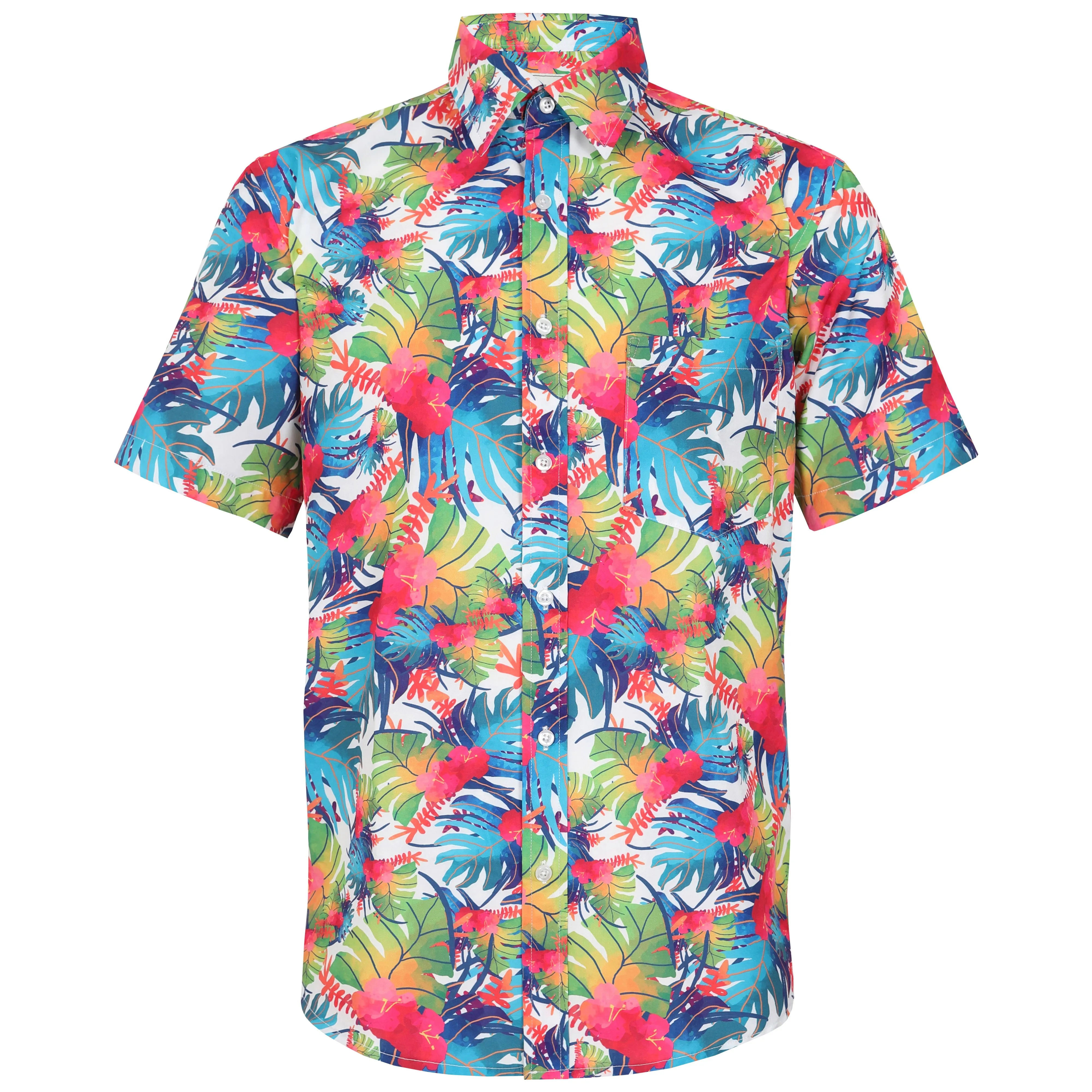 Men's Short Sleeve Hawaiian Shirt - Navy Floral