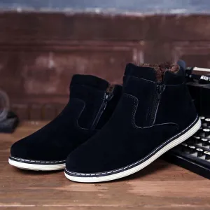 Men's Suede Zipper Ankle Boots In 3 Colors