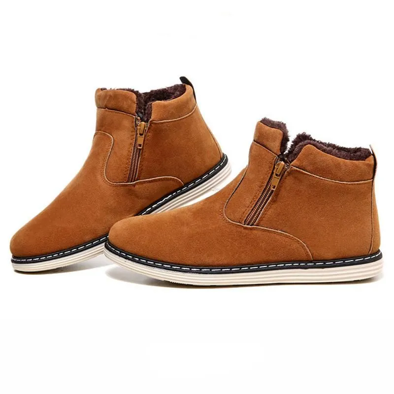 Men's Suede Zipper Ankle Boots In 3 Colors