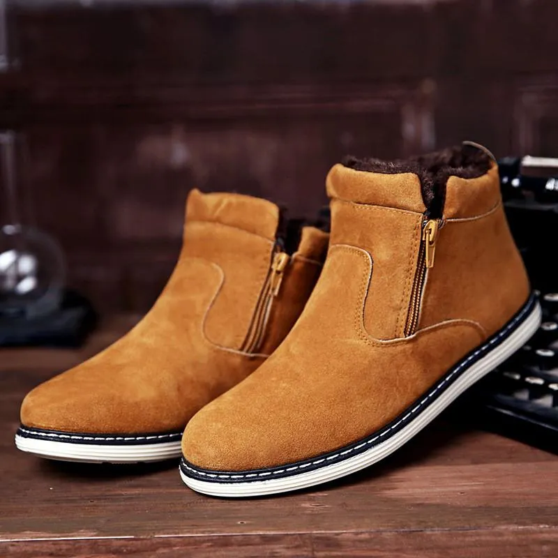 Men's Suede Zipper Ankle Boots In 3 Colors